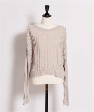 【予約】シアーリブ編みニット(11グレー-フリー-3月下旬ごろのお届け)