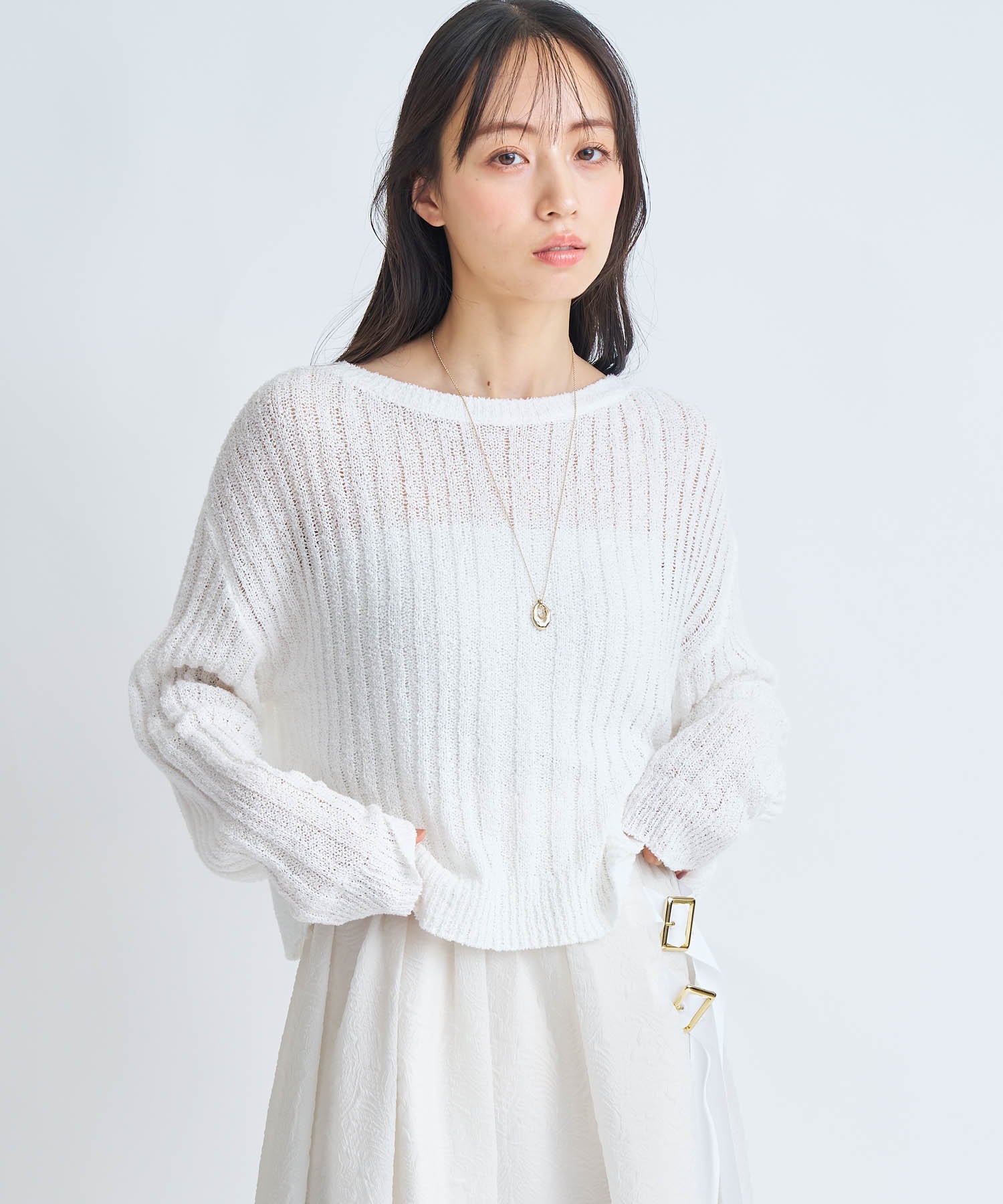 【予約】シアーリブ編みニット