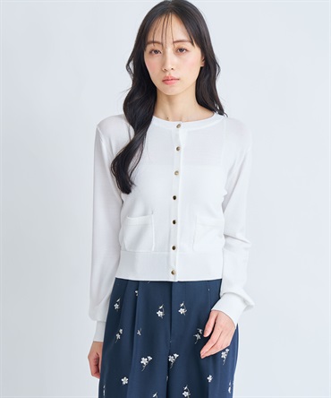 【予約】アウトポケットＵＶニットカーディガン(01オフホワイト-フリー-3月下旬ごろのお届け)