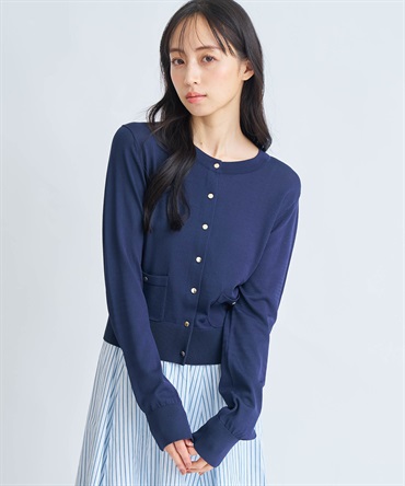 【予約】アウトポケットＵＶニットカーディガン(70ネイビー-フリー-3月下旬ごろのお届け)