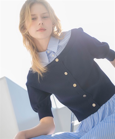 【予約】シャツレイヤードライクニット