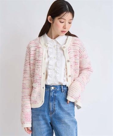 【予約】バーチカルフリルブラウス(01オフホワイト-フリー-2月下旬ごろのお届け)