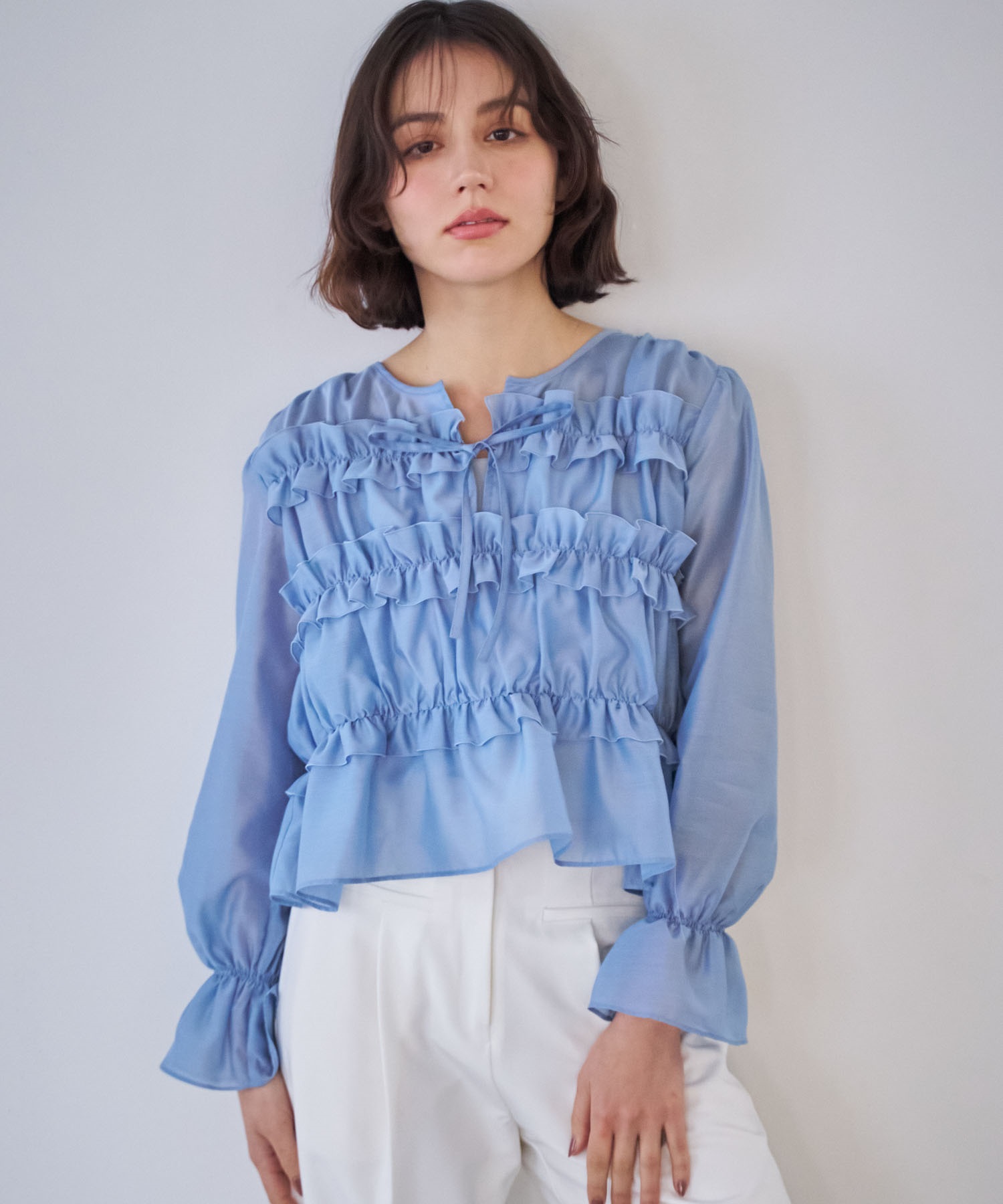 【予約】シアーシャーリングブラウス