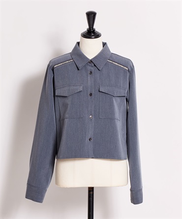 【予約】ビッグポケットクロップドシャツ(73インディゴ-フリー-3月下旬ごろのお届け)