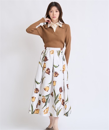 【予約】チューリッププリントフレアスカート