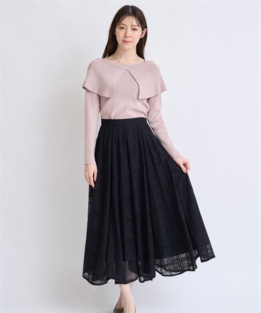 【予約】チェックレースイレヘムスカート(00ブラック-Ｍ-1月中旬ごろのお届け)