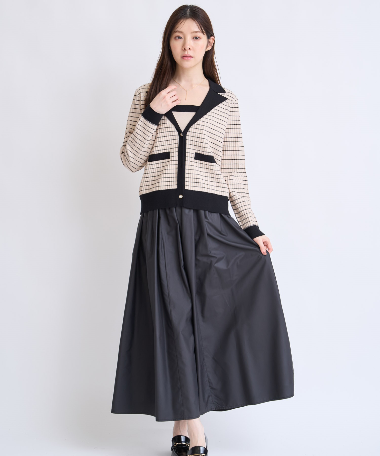 【予約】アソートギャザーフレアスカート(00ブラック-Ｓ-2月下旬ごろのお届け)