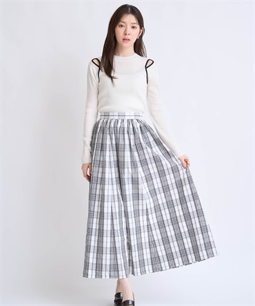 【予約】アソートギャザーフレアスカート(01オフホワイト-Ｍ-2月下旬ごろのお届け)