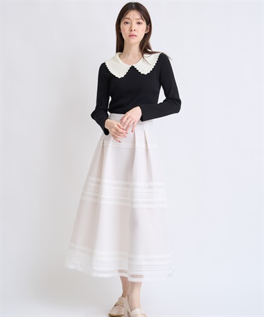 【予約】ダンボールフレアスカート(01オフホワイト-Ｍ-2月下旬ごろのお届け)