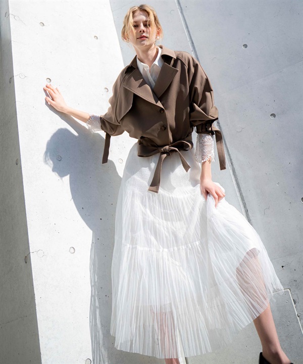 プリーツチュールスカート