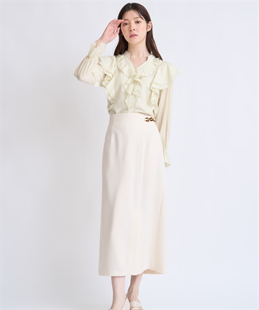 【予約】パーツデザインペンシルスカート(01オフホワイト-Ｓ-2月下旬ごろのお届け)