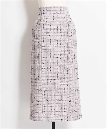 【予約】ツイードナロースカート(82ベージュ-Ｍ-2月下旬ごろのお届け)