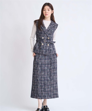 【予約】ツイードナロースカート