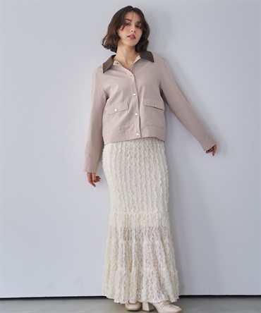 【予約】カットレースナロースカート(01オフホワイト-フリー-3月下旬ごろのお届け)