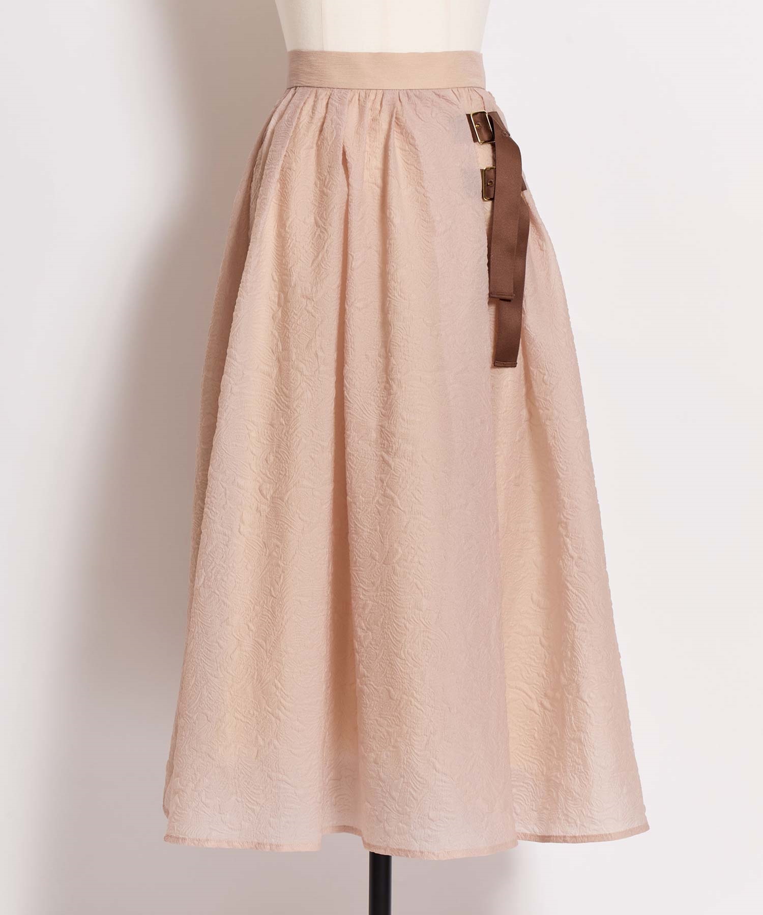 【予約】シアーエンボスフレアスカート(82ベージュ-Ｓ-3月下旬ごろのお届け)