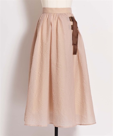 【予約】シアーエンボスフレアスカート(82ベージュ-Ｍ-3月下旬ごろのお届け)