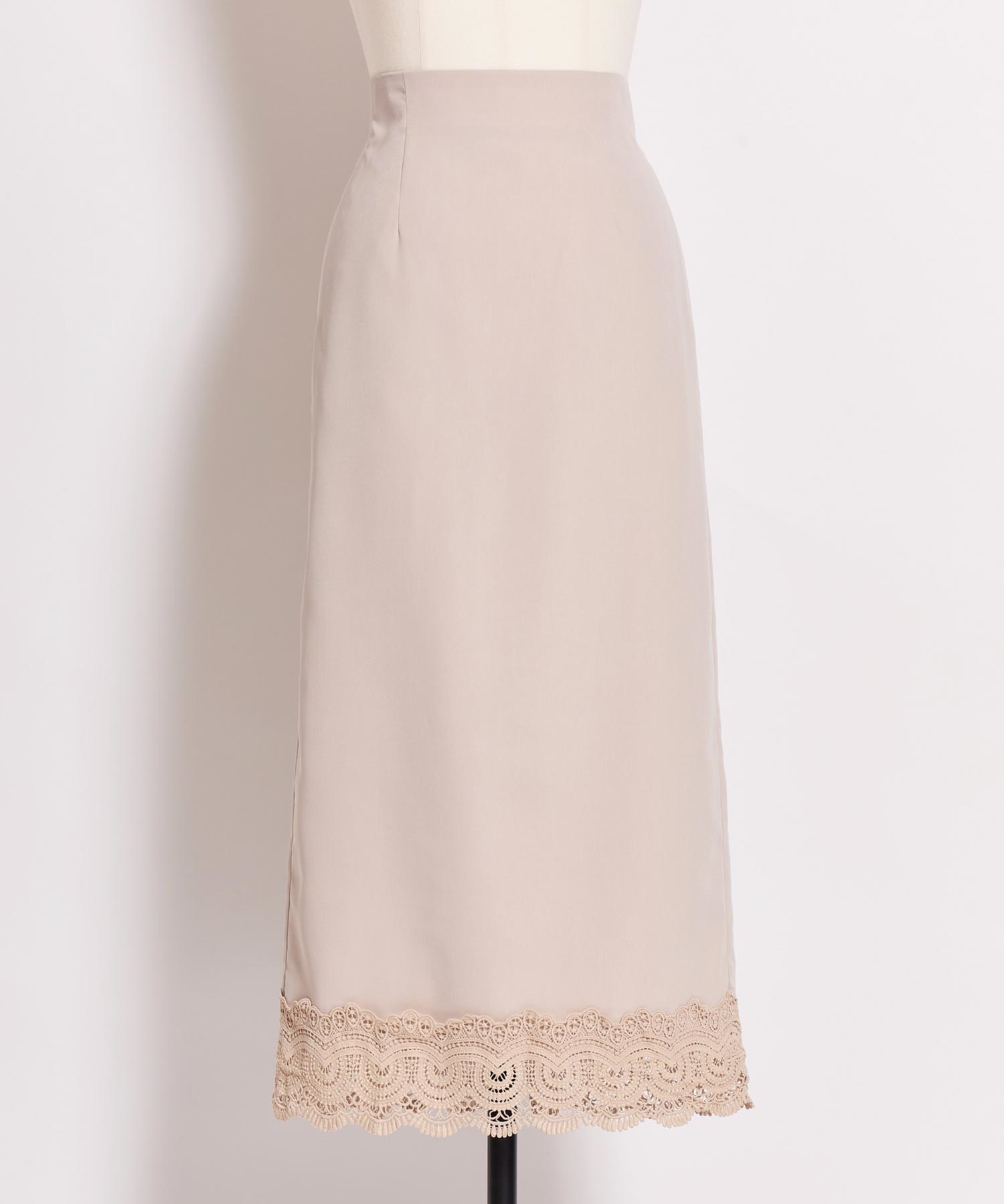 【予約】レーストリムスカート(82ベージュ-Ｓ-3月下旬ごろのお届け)