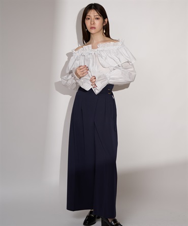 【予約】ウエストタックアシメデザインパンツ