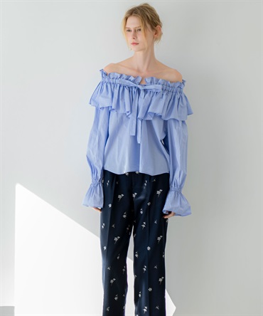 【予約】【Premium】フラワー刺繍パンツ