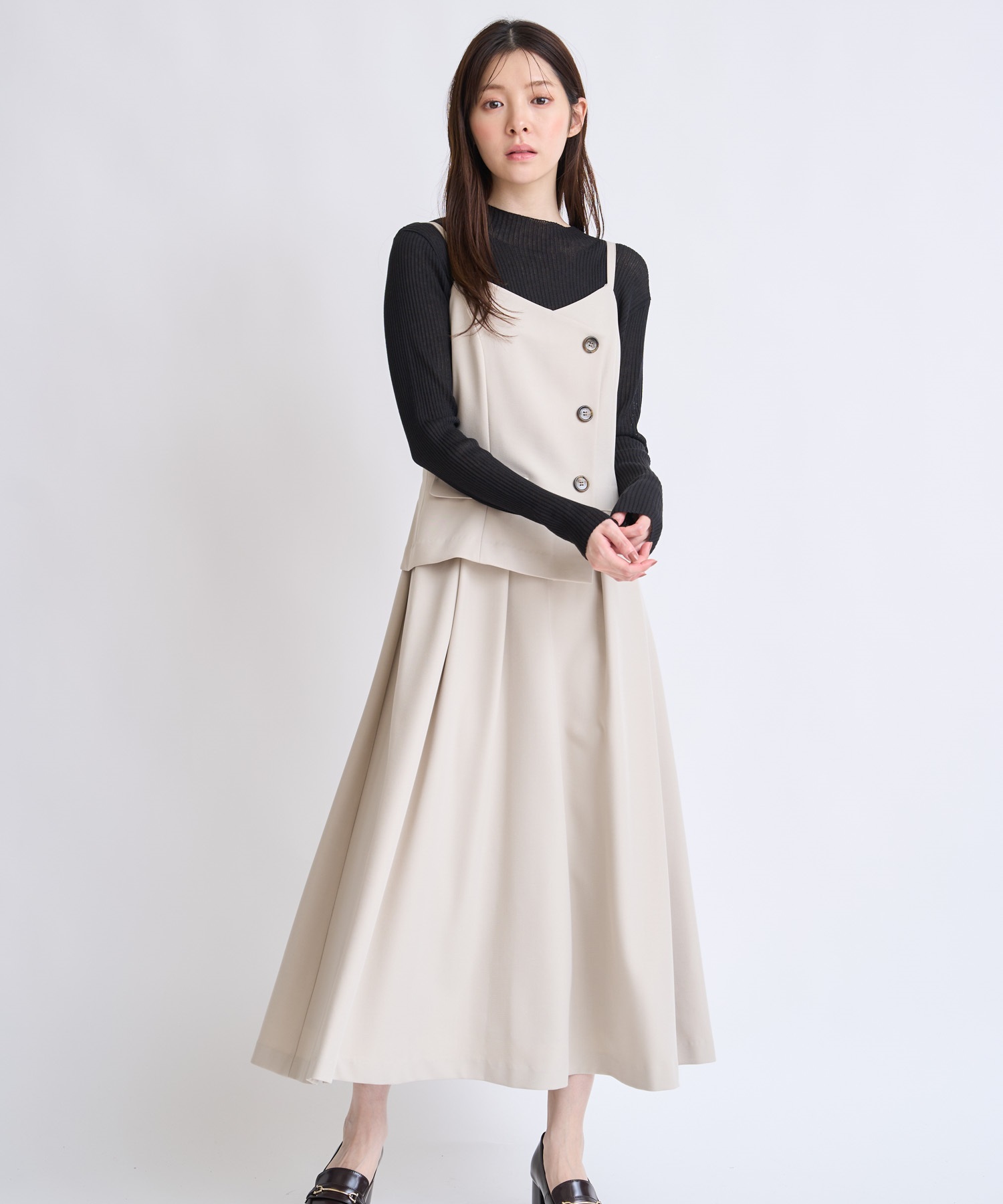 【予約】ビスチェライクキャミワンピース(82ベージュ-Ｓ-2月下旬ごろのお届け)