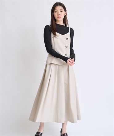 【予約】ビスチェライクキャミワンピース(82ベージュ-Ｍ-2月下旬ごろのお届け)