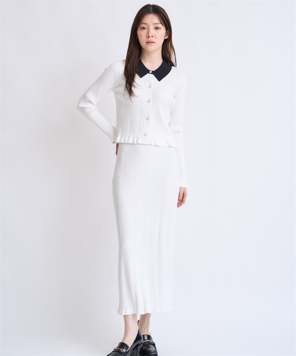 襟付きニットセットアップ