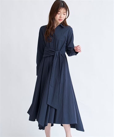 タイプライターシャツワンピース(70ネイビー-Ｓ)