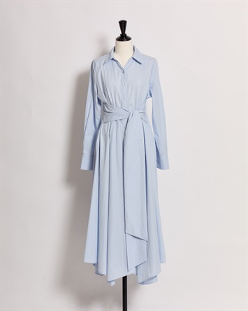 タイプライターシャツワンピース(72サックス-Ｍ)