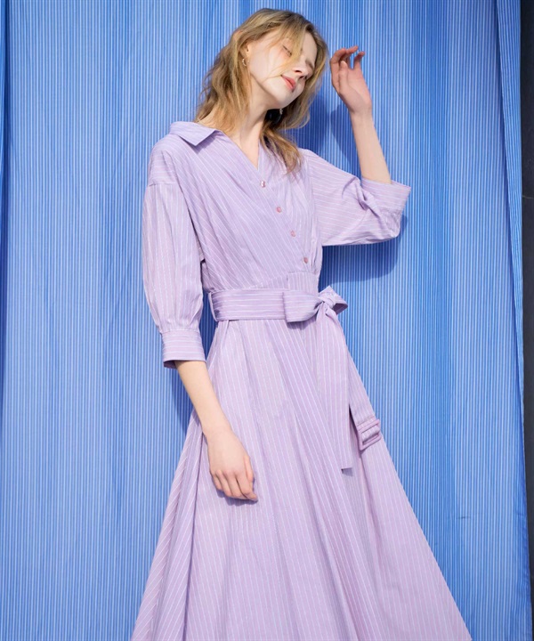 【予約】【SSサイズあり】カシュクールウエストリボンワンピース