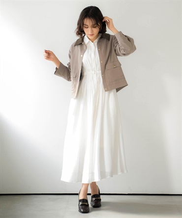 【予約】シアーシャツワンピース(01オフホワイト-Ｓ-3月下旬ごろのお届け)