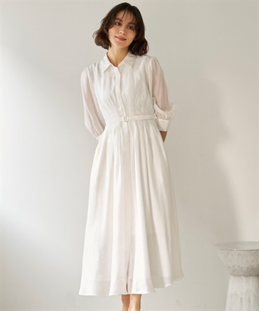 【予約】シアーシャツワンピース