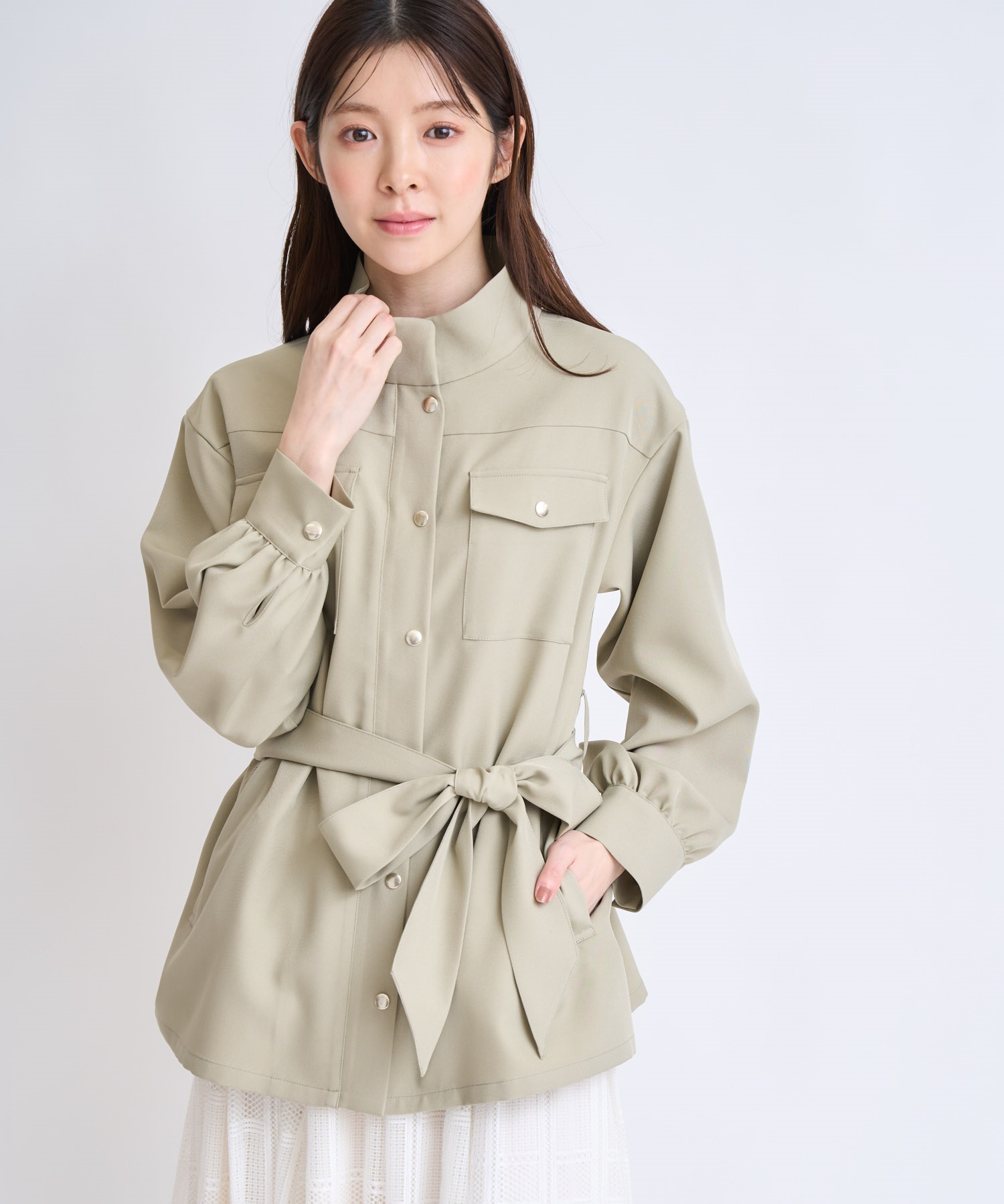 【予約】ワークディテールジャケット(63カーキ-Ｓ-2月下旬ごろのお届け)