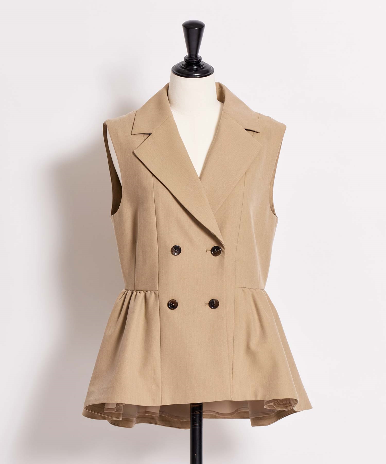 【予約】ペプラムダブルジレ(82ベージュ-Ｓ-3月下旬ごろのお届け)