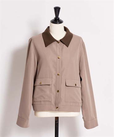 【予約】アウトポケットブルゾン(85モカ-Ｍ-3月下旬ごろのお届け)