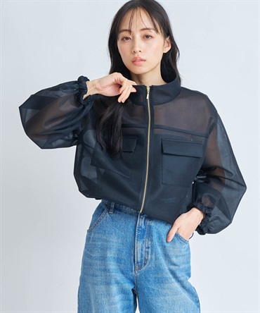 【予約】シアーダンボールブルゾン(00ブラック-Ｍ-3月下旬ごろのお届け)