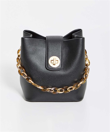 【予約】バックルデザインバケツバッグ(00ブラック-フリー-2月下旬ごろのお届け)