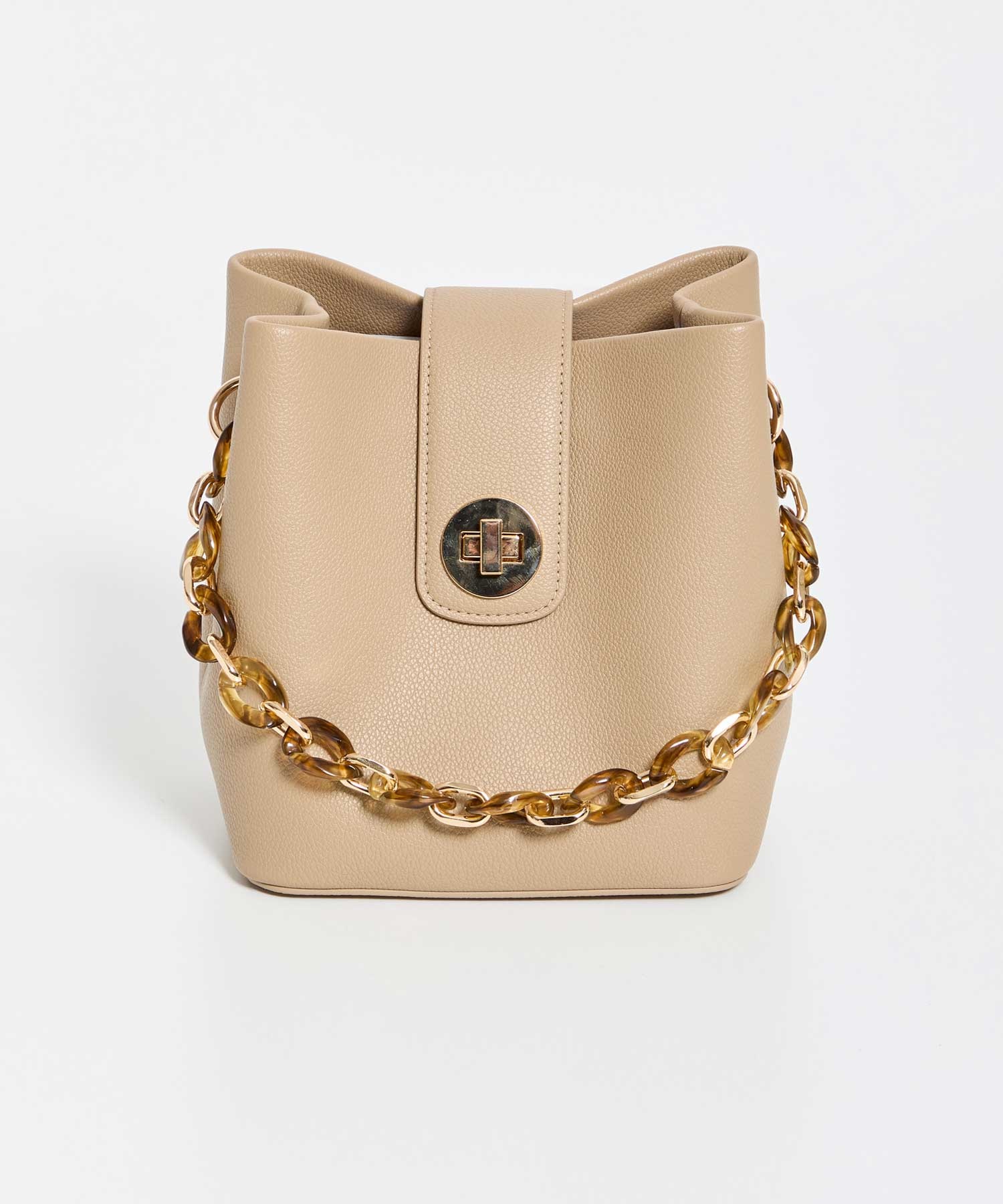 【予約】バックルデザインバケツバッグ(83キャメル-フリー-2月下旬ごろのお届け)