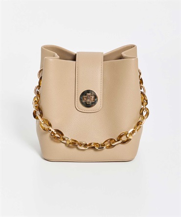 【予約】バックルデザインバケツバッグ(83キャメル-フリー-2月下旬ごろのお届け)