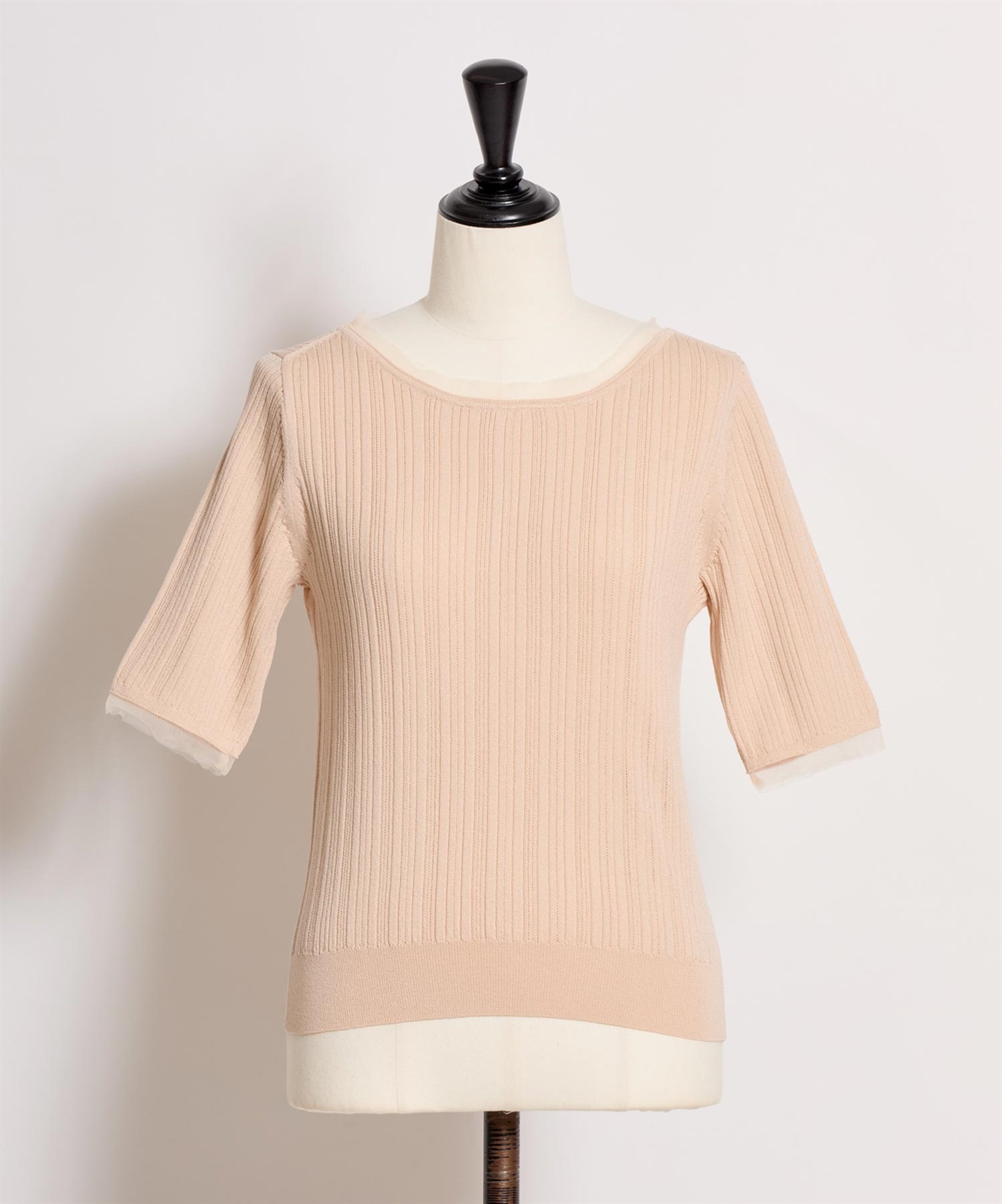 【予約】チュールリブニット(32ピンク-フリー-4月下旬ごろのお届け)