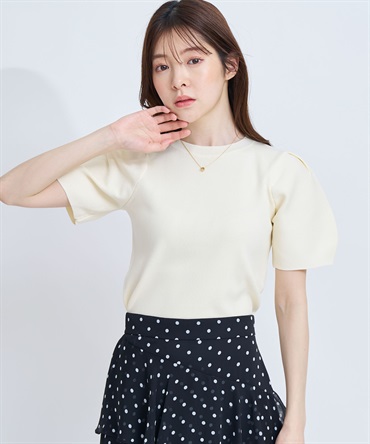 【予約】パフスリーブ総針ニット