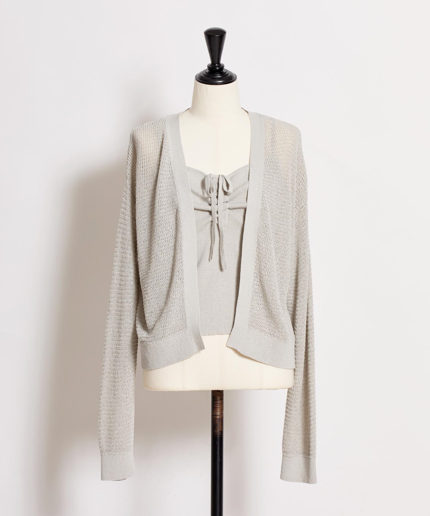 【予約】デザインキャミニットアンサンブル(11グレー-フリー-4月下旬ごろのお届け)