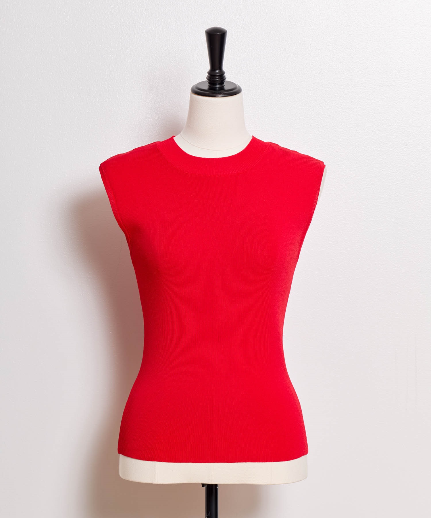 【予約】ハイネックノースリニット(30レッド-フリー-5月下旬ごろのお届け)