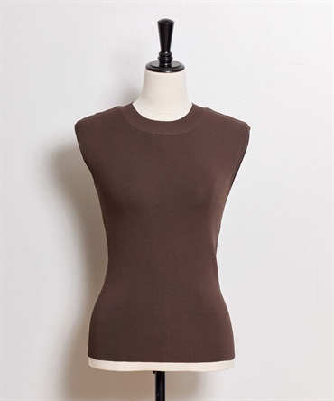 【予約】ハイネックノースリニット(81チャ-フリー-5月下旬ごろのお届け)