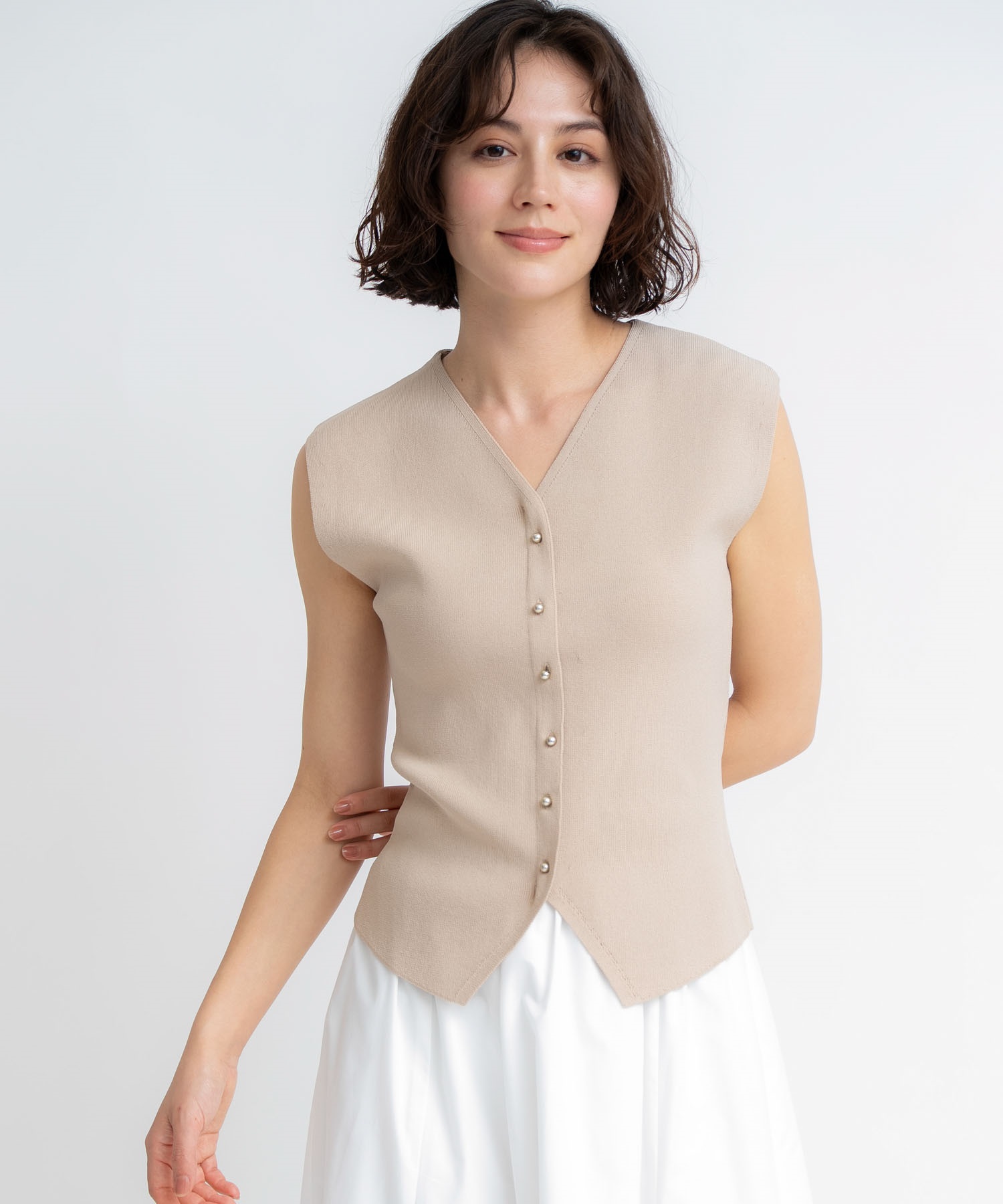 【予約】総針Ｖネックニットベスト