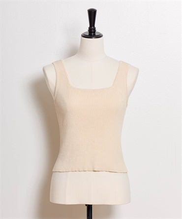 【予約】２ＷＡＹリブニットタンク(82ベージュ-フリー-5月下旬ごろのお届け)