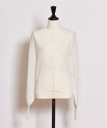 【予約】シアーニットカーディガン(01オフホワイト-フリー-5月下旬ごろのお届け)