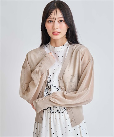 【予約】シアーニットカーディガン(82ベージュ-フリー-5月下旬ごろのお届け)