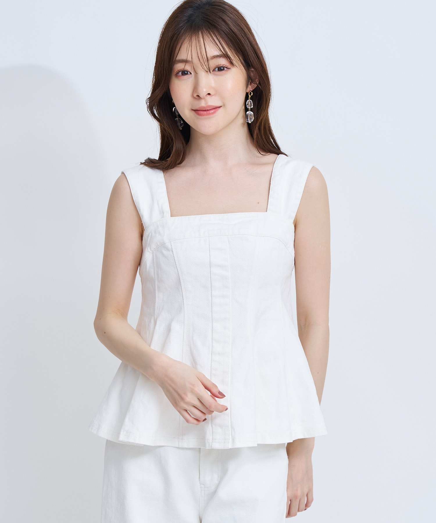 【予約】デニムビスチェ(01オフホワイト-Ｓ-4月下旬ごろのお届け)