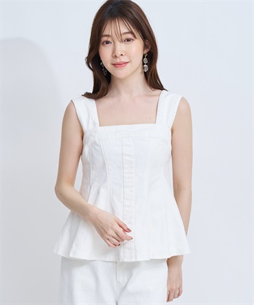 【予約】デニムビスチェ(01オフホワイト-Ｓ-4月下旬ごろのお届け)