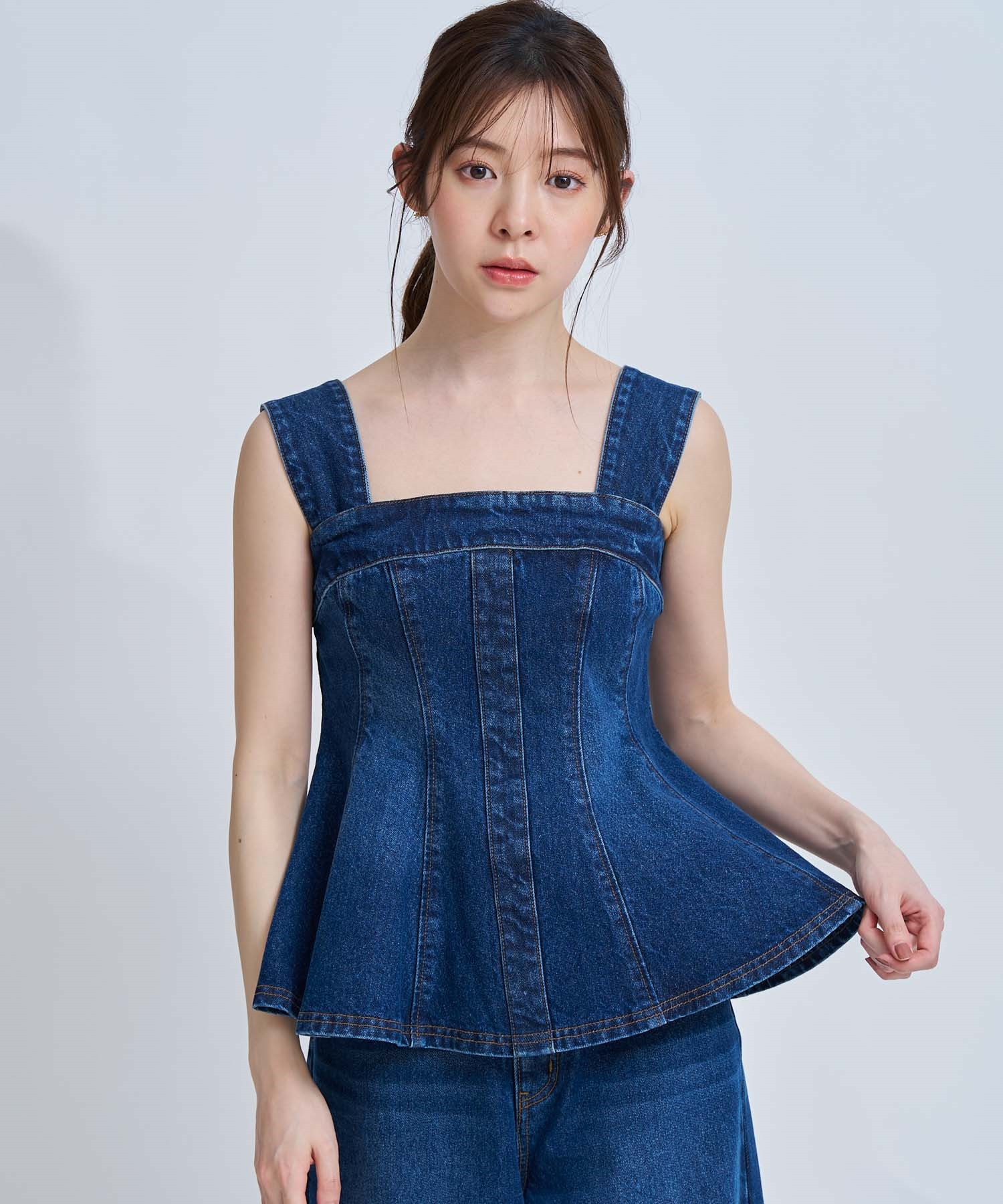 【予約】デニムビスチェ(73インディゴ-Ｓ-4月下旬ごろのお届け)